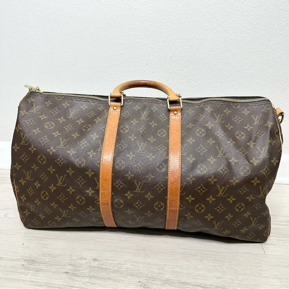 Louis Vuitton Keepall Bandouliere 55 Monogram Duffel Travel Bag